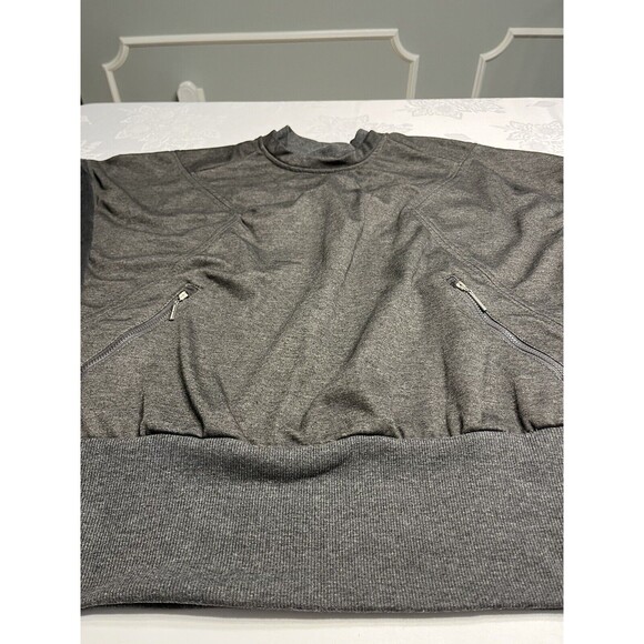 NWT Tahari Sport Charcoal Gray Sweatshirt with Thumb Holes ~ MSRP $82 - Picture 1 of 16